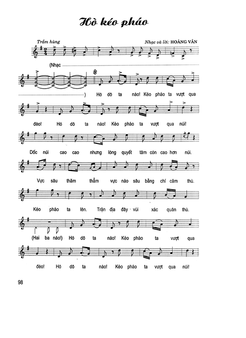 Sheet nhạc Hò kéo pháo - Trang 1