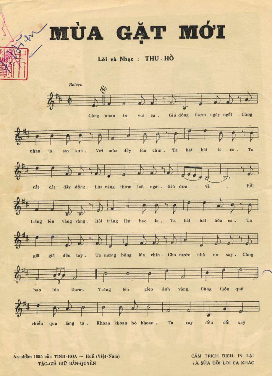 Sheet nhạc Mùa gặt mới - Trang 2