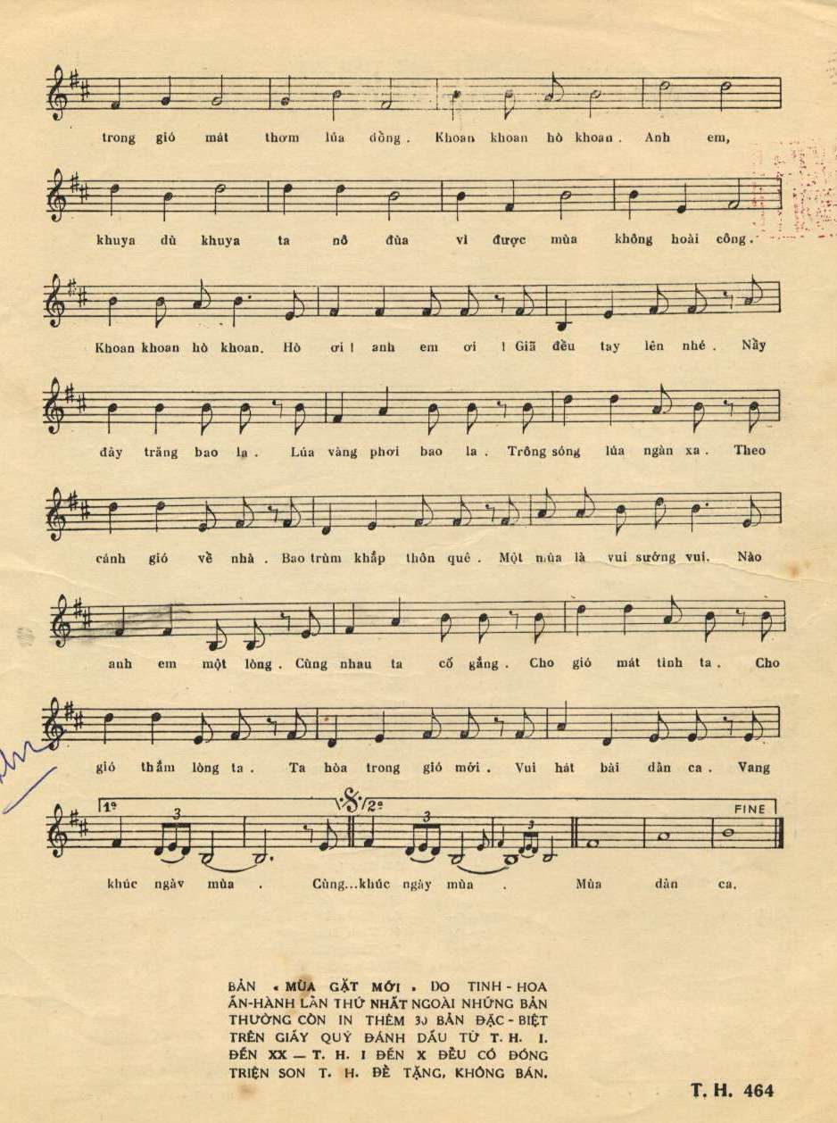 Sheet nhạc Mùa gặt mới - Trang 3