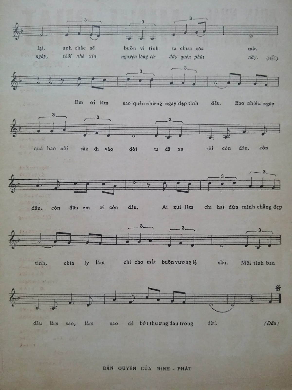 Sheet nhạc Xa nhau từ đó - Trang 3