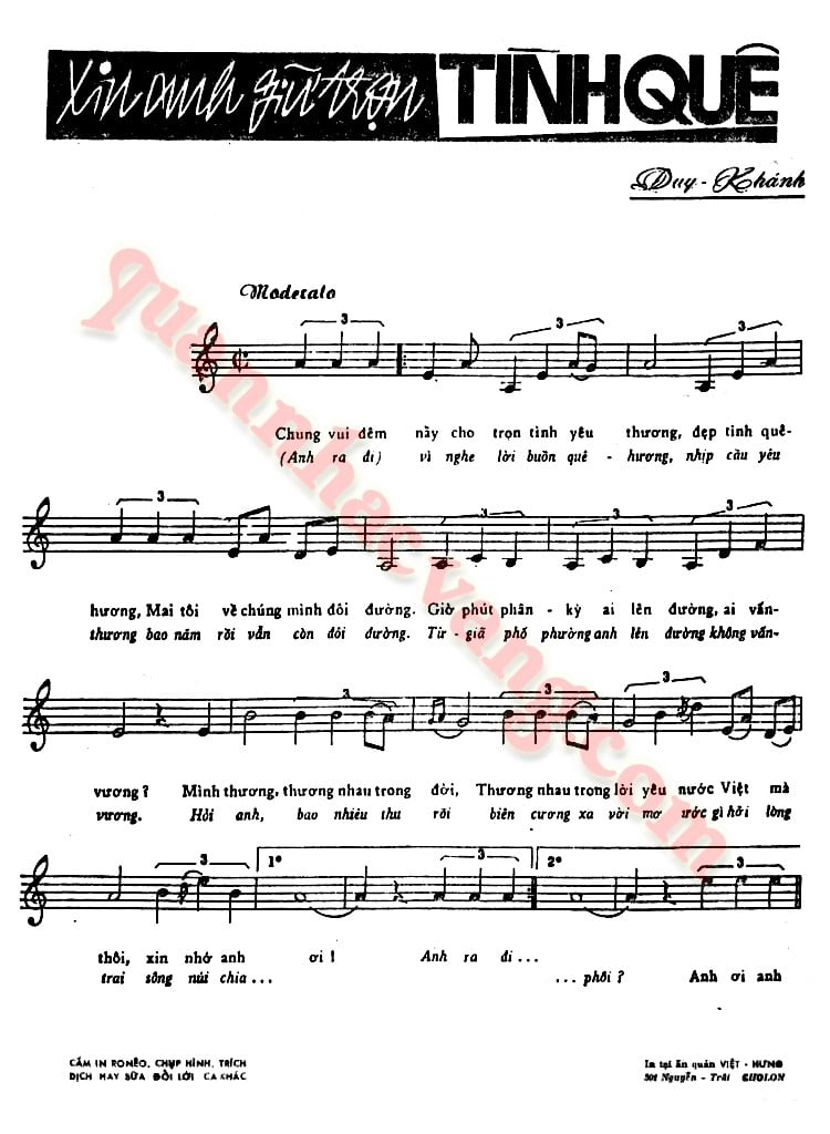 Sheet nhạc Xin anh giữ trọn tình quê - Trang 2