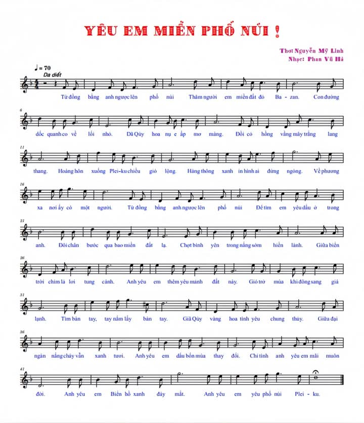 Sheet nhạc Yêu em miền phố núi - Trang 1