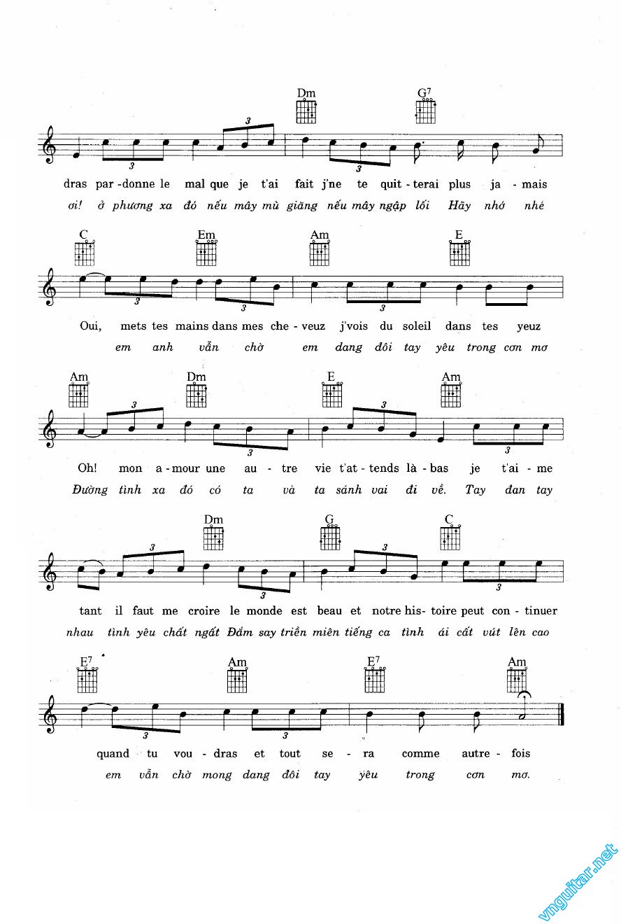 Sheet nhạc Tình yêu ôi tình yêu (Oh mon amour) - Trang 3