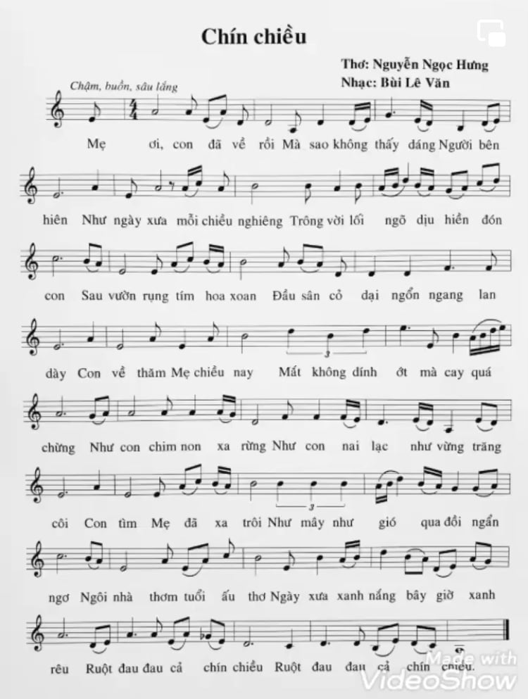 Sheet nhạc Chín chiều - Trang 2