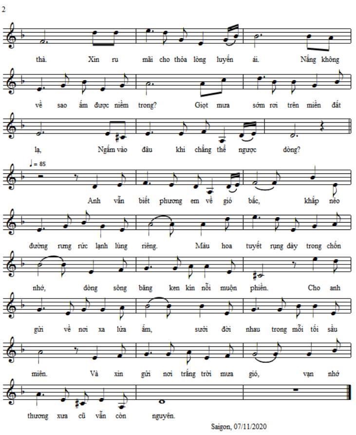 Sheet nhạc Niềm trong - Trang 2