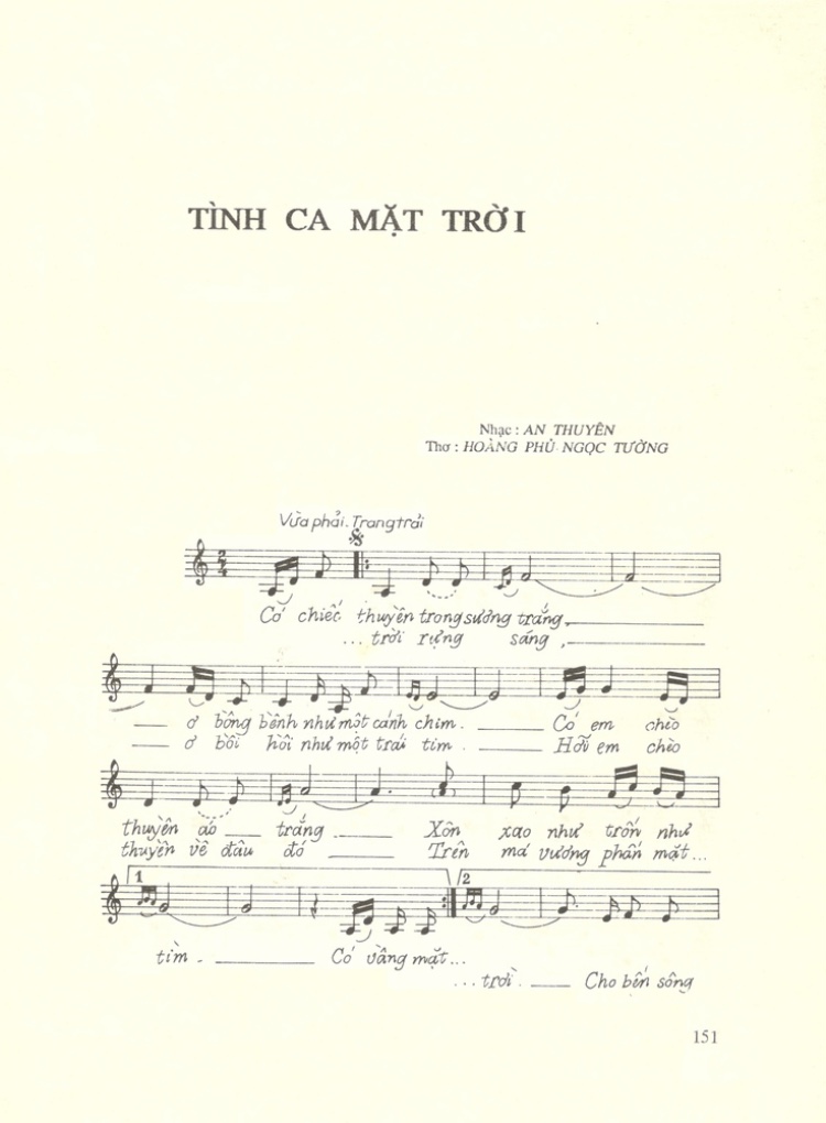Sheet nhạc Tình ca mặt trời - Trang 1