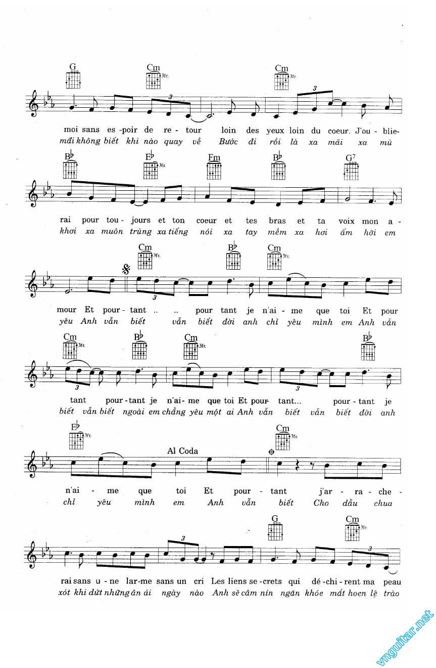 Sheet nhạc Anh vẫn biết (Et pourtant) - Trang 2