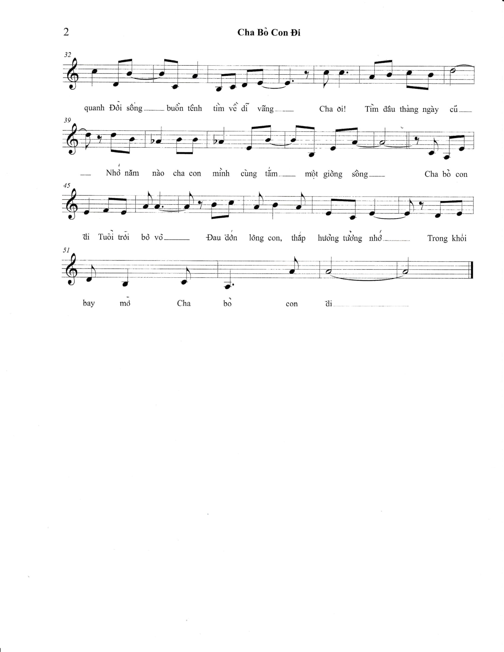 Sheet nhạc Cha bỏ con đi - Trang 2