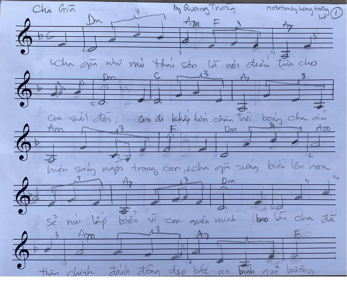 Sheet nhạc Cha già (Cha Việt) - Trang 1