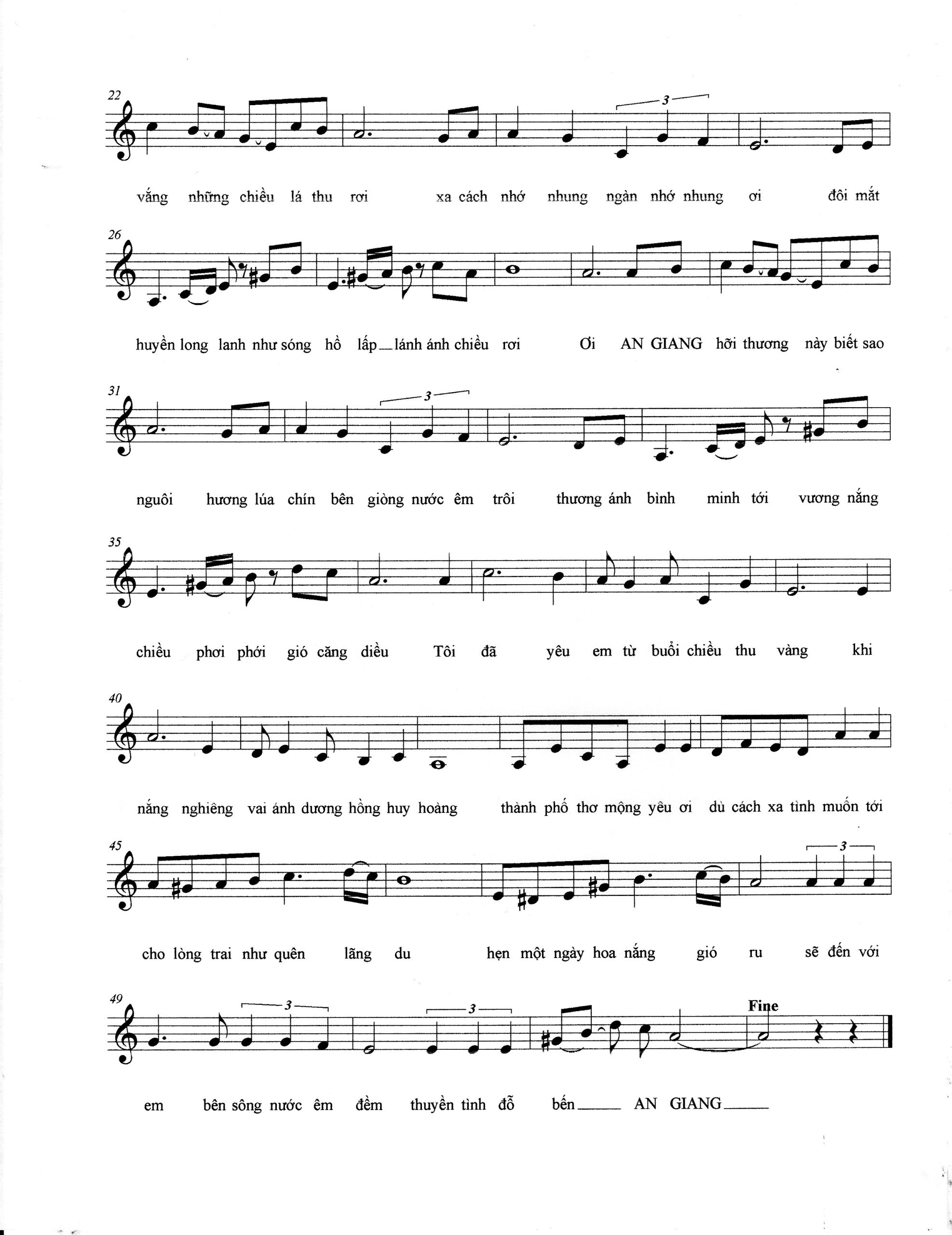 Sheet nhạc Em gái An Giang - Trang 2