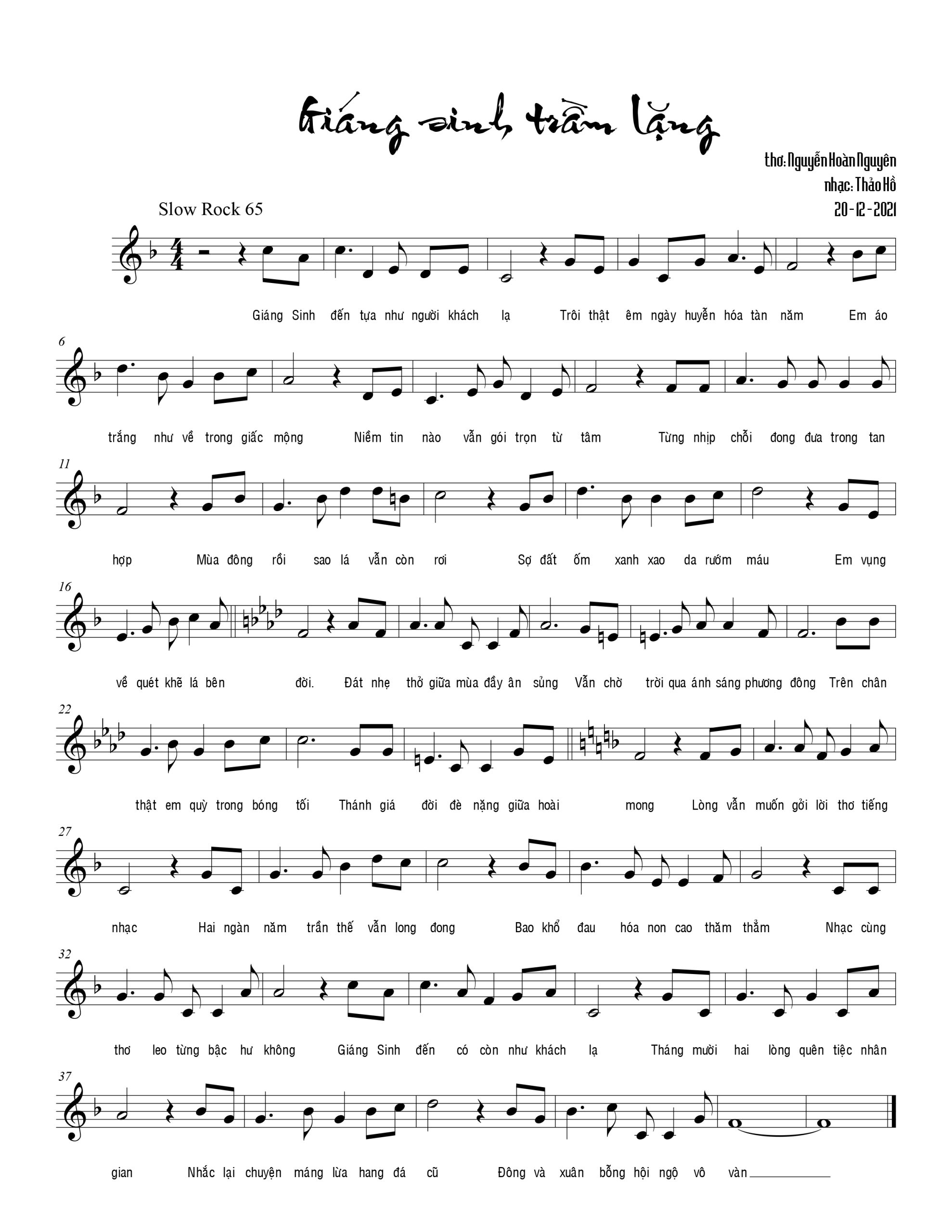 Sheet nhạc Giáng Sinh trầm lặng - Trang 1