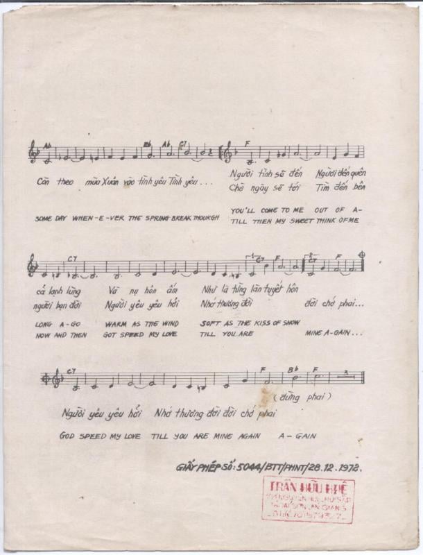 Sheet nhạc Hỡi người tình Lara (Somewhere my love) - Trang 3