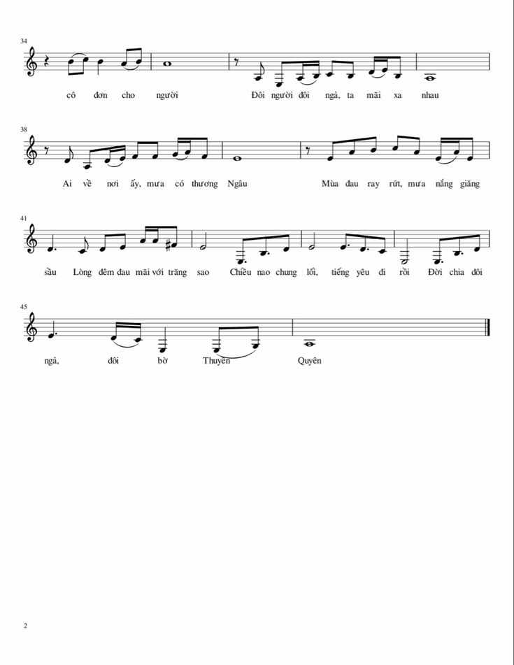 Sheet nhạc Đôi bờ thuyền quyên - Trang 2
