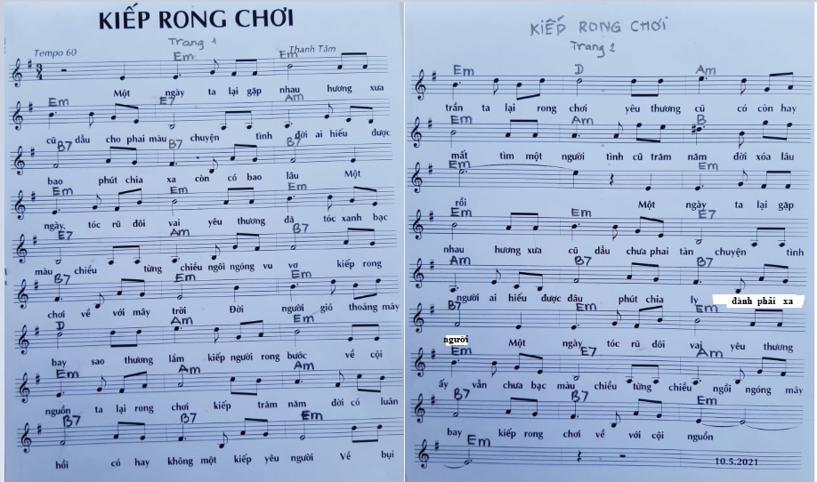 Sheet nhạc Kiếp rong chơi - Trang 1