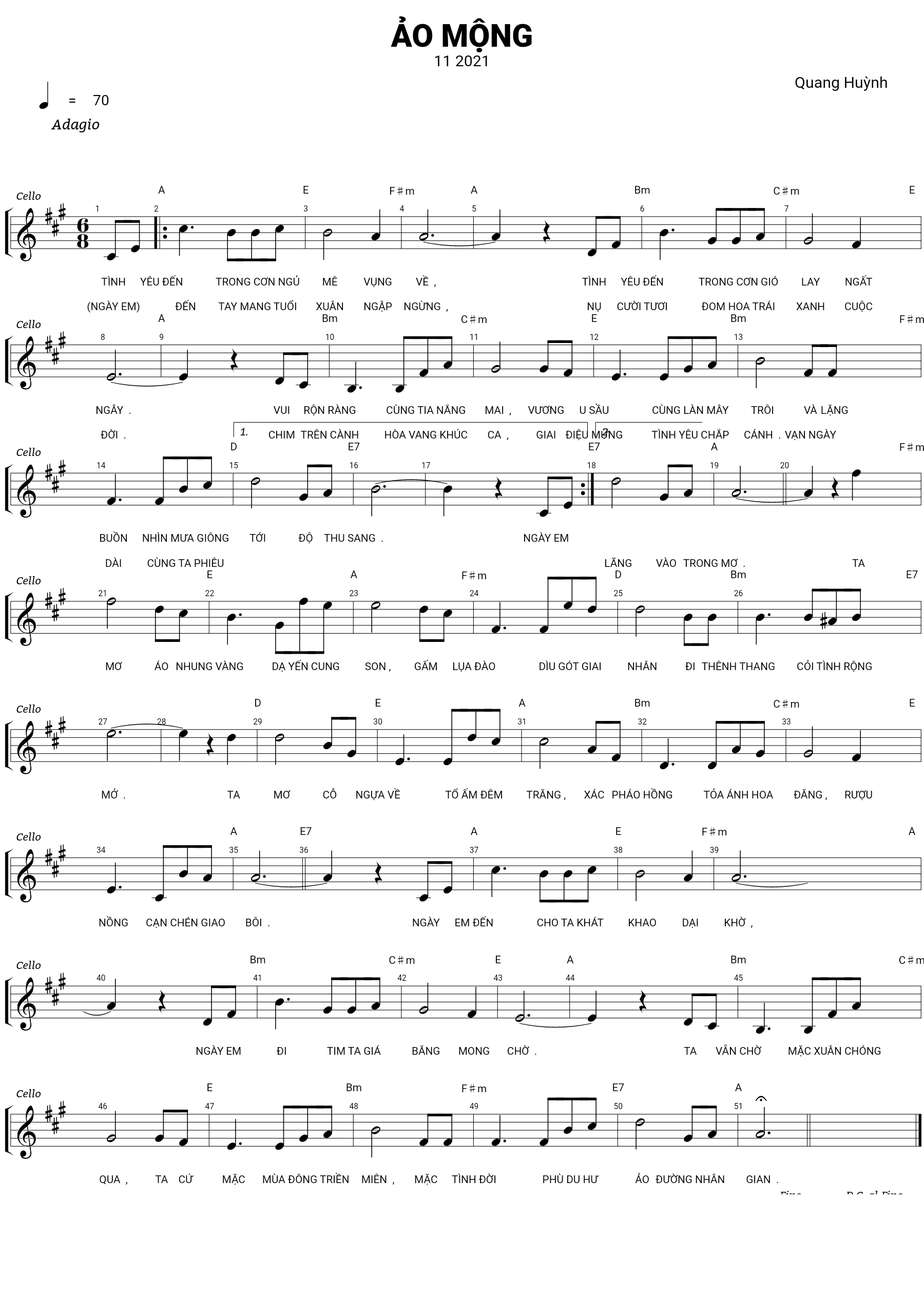 Sheet nhạc Ảo mộng - Trang 1