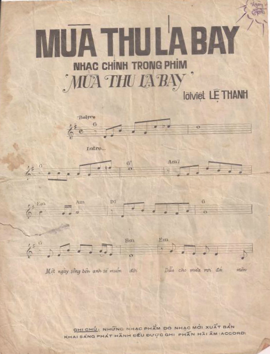 Sheet nhạc Mùa thu lá bay (Thiên ngôn vạn ngữ - Qiān yán wàn yǔ - 千言万语) - Trang 3