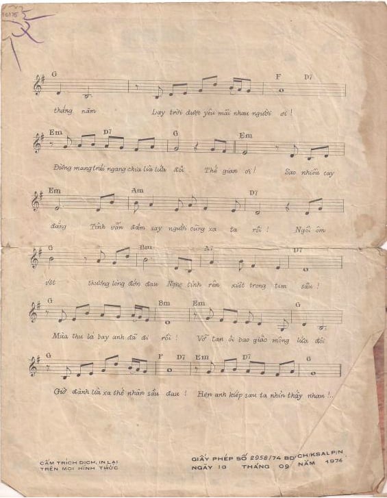Sheet nhạc Mùa thu lá bay (Thiên ngôn vạn ngữ - Qiān yán wàn yǔ - 千言万语) - Trang 4