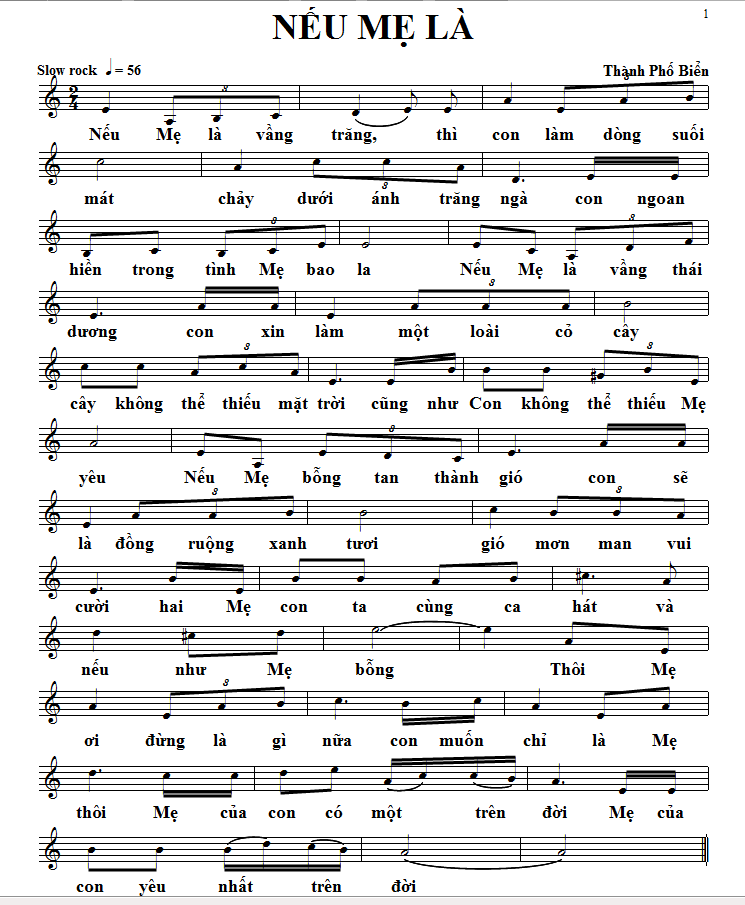 Sheet nhạc Nếu mẹ là - Trang 1