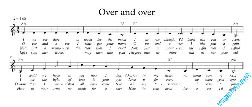 Sheet nhạc Tình nồng cháy (Over and over - Roule s'en roule) - Trang 2