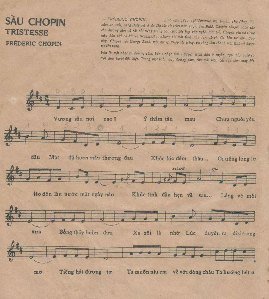 Sheet nhạc Sầu Chopin - Trang 1