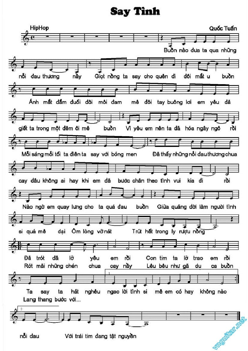 Sheet nhạc Say tình (L'italiano) - Trang 1