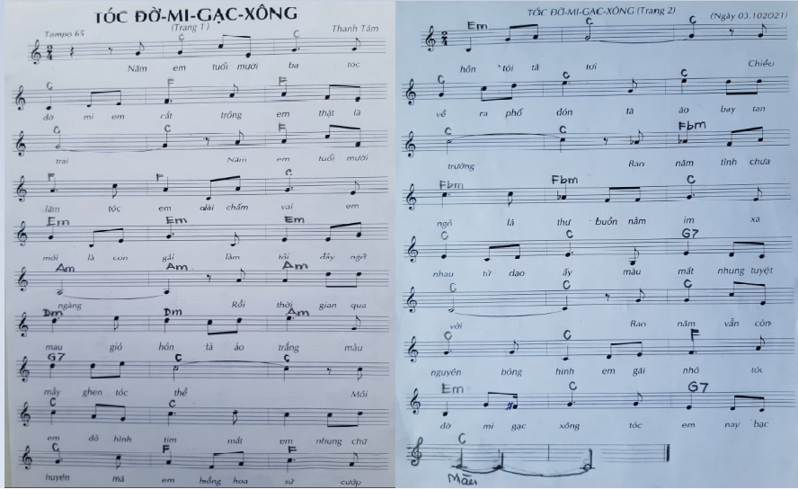 Sheet nhạc Tóc đờ-mi-gạc-xông - Trang 1