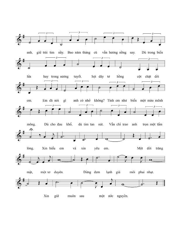 Sheet nhạc Tình tự - Trang 2