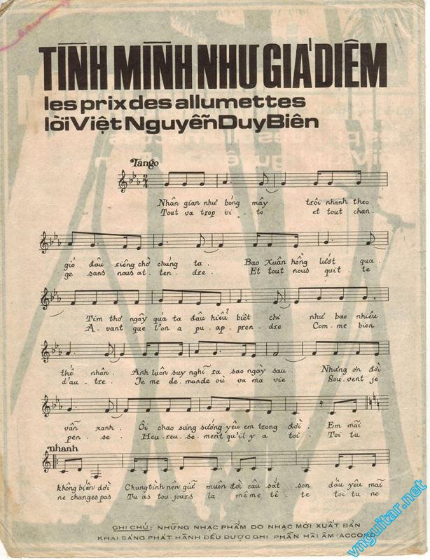 Sheet nhạc Tình mình như giá diêm (Le prix des allumettes) - Trang 2