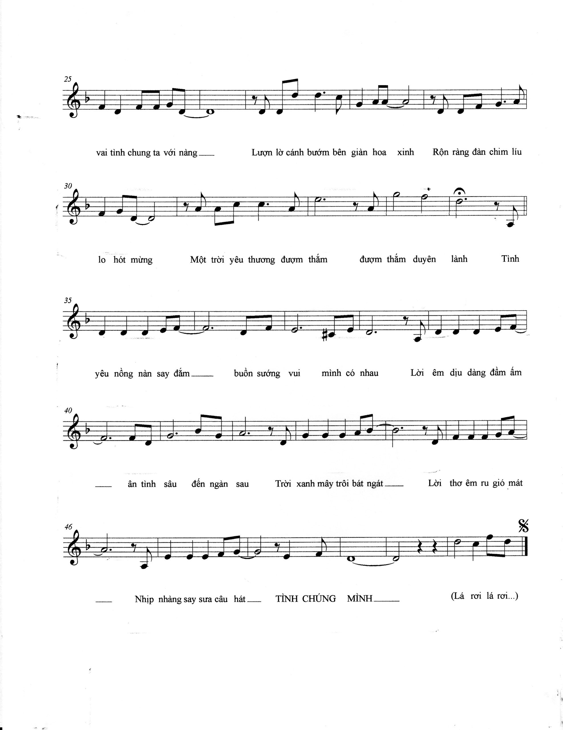 Sheet nhạc Tình chúng mình - Trang 2
