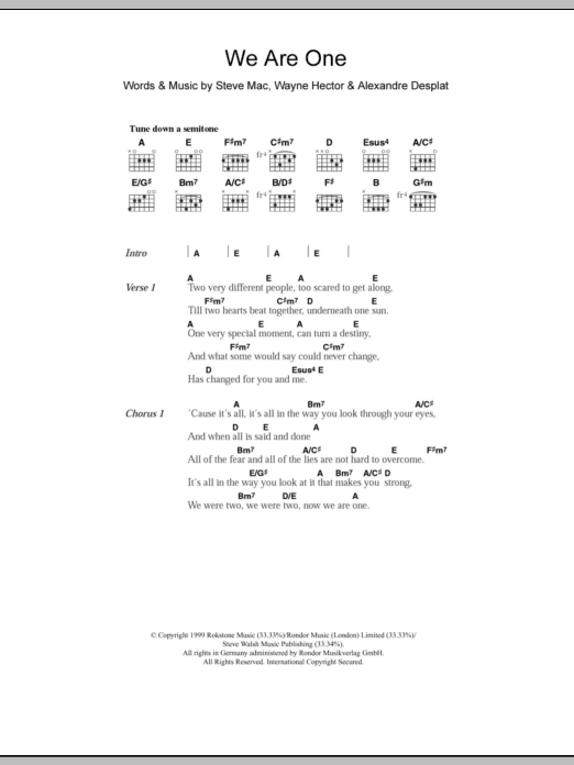 Sheet nhạc We are one - Trang 1