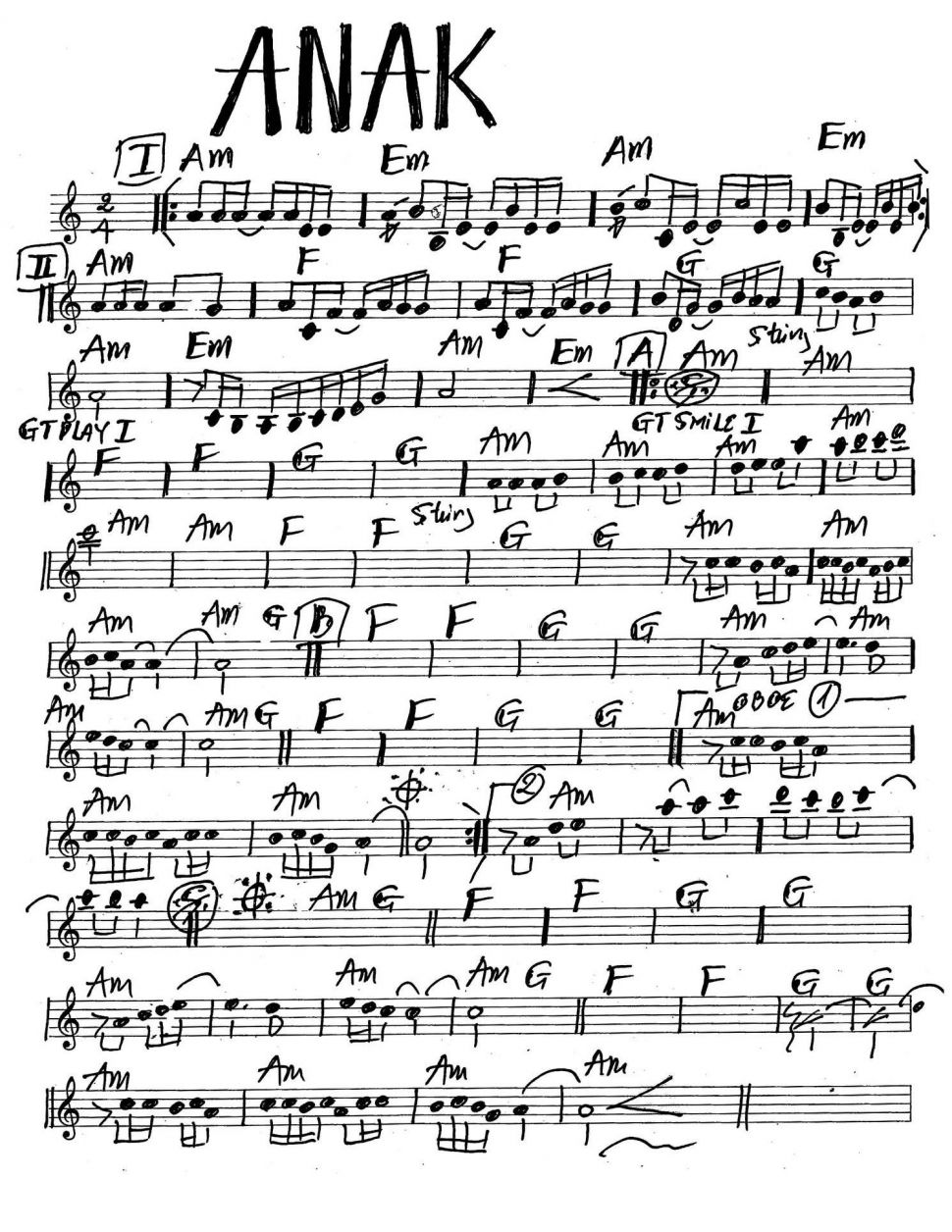 Sheet nhạc Con yêu  (Anak - Child) - Trang 1