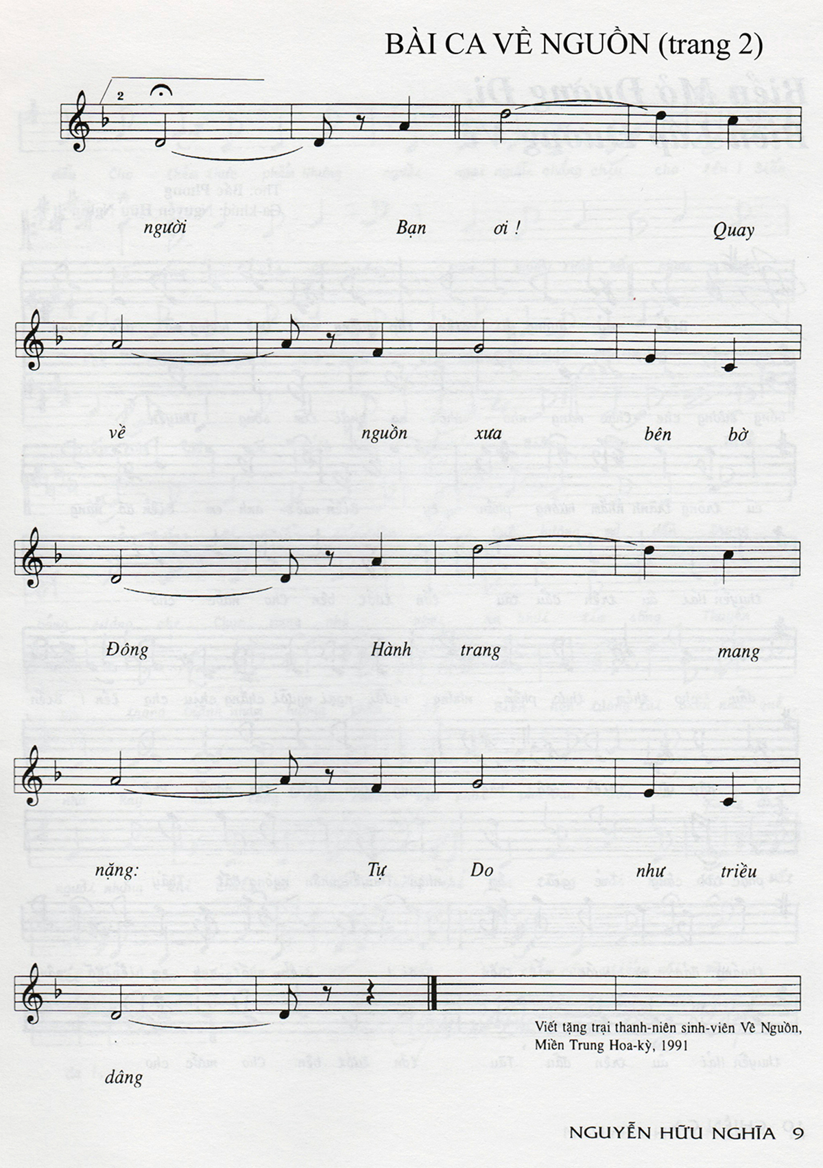 Sheet nhạc Bài ca về nguồn - Trang 2