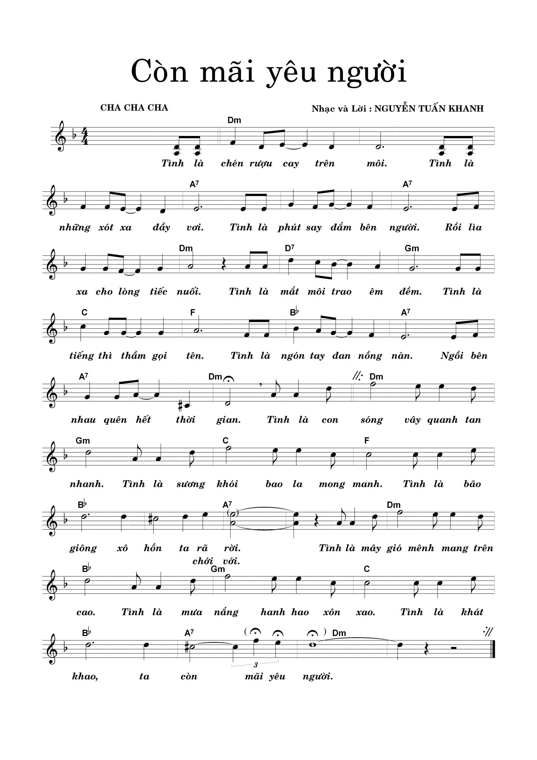 Sheet nhạc Còn mãi yêu người - Trang 1