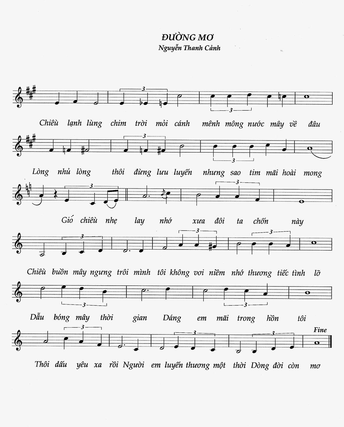 Sheet nhạc Đường mơ - Trang 2