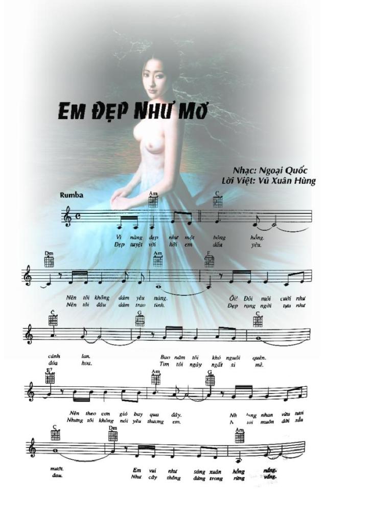 Sheet nhạc Em đẹp như mơ (Elle était si jolie) - Trang 1