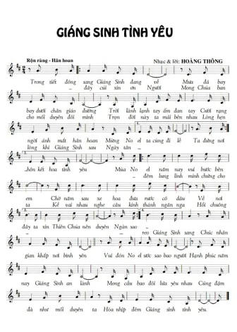 Sheet nhạc Giáng sinh tình yêu - Trang 1