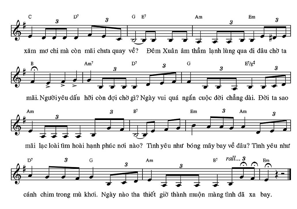 Sheet nhạc Hạnh phúc nơi nào (Chuyến bay đêm - Je gei- 夜機) - Trang 2