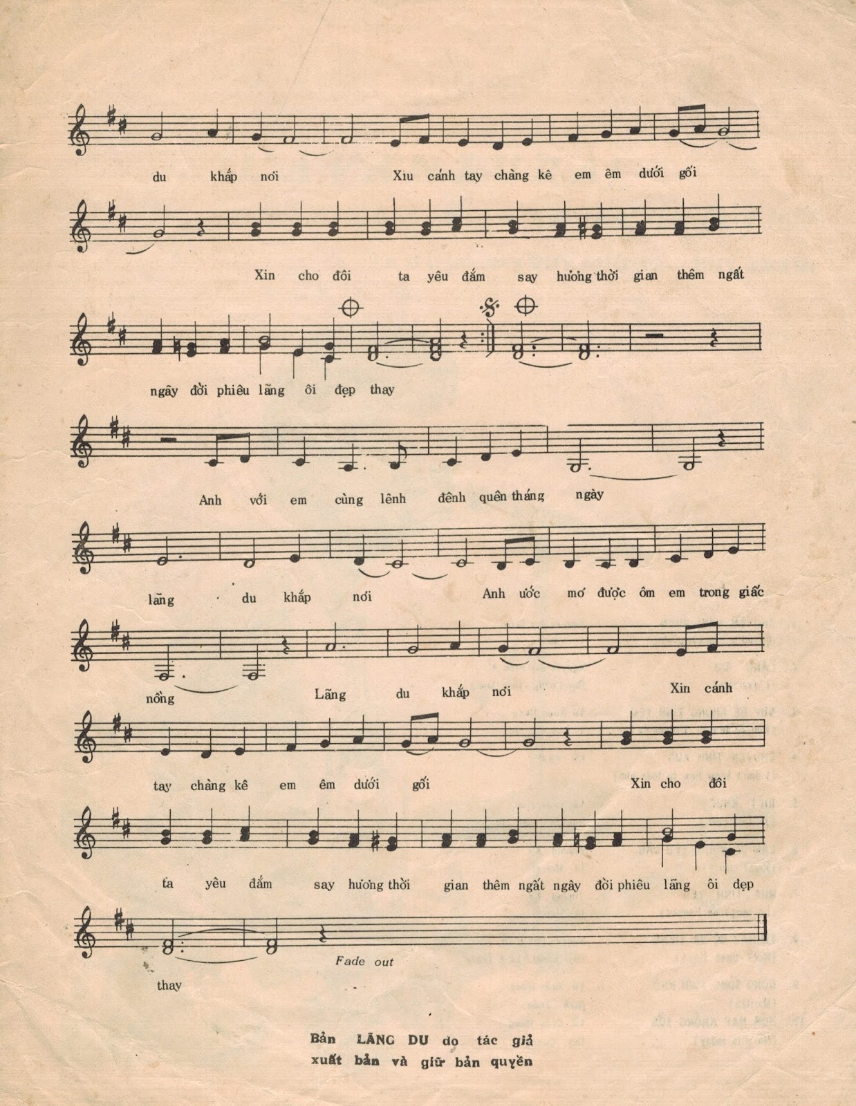 Sheet nhạc Lãng du (L'avventura) - Trang 3
