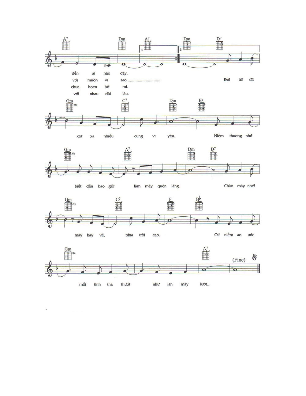 Sheet nhạc Mây lang thang (A cowboy's work will never done) - Trang 2