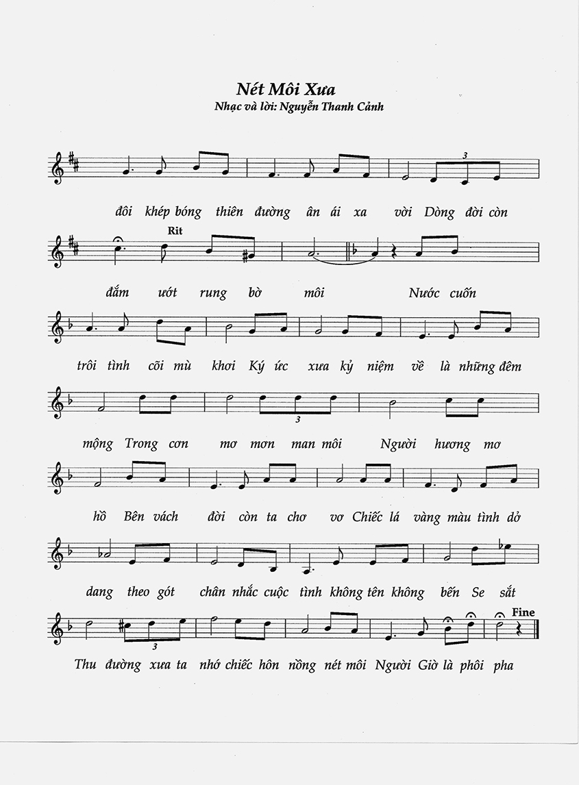 Sheet nhạc Nét môi xưa - Trang 2