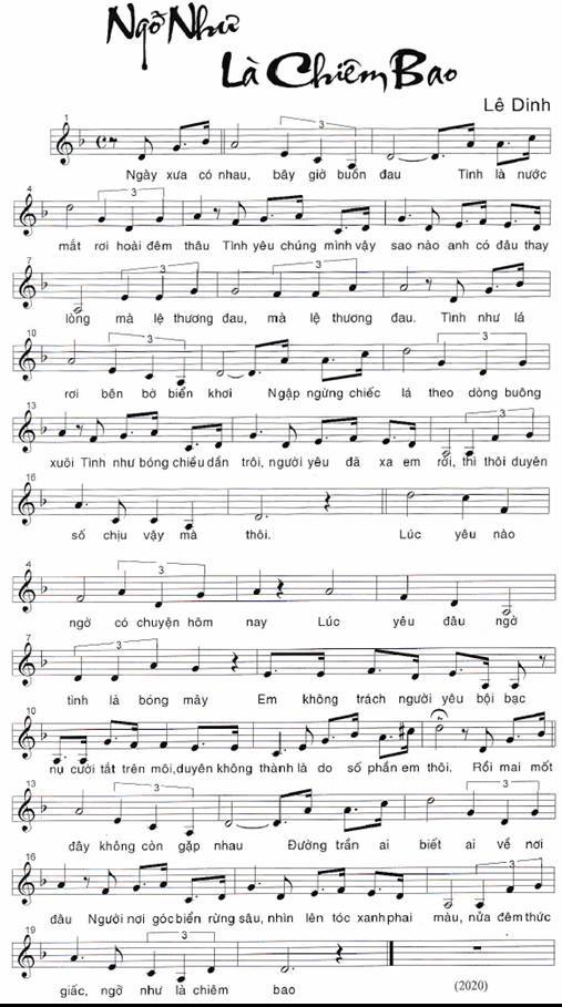 Sheet nhạc Ngỡ như là chiêm bao - Trang 1