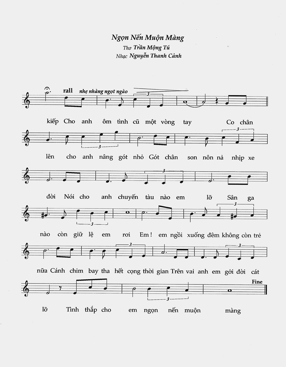 Sheet nhạc Ngọn nến muộn màng - Trang 2