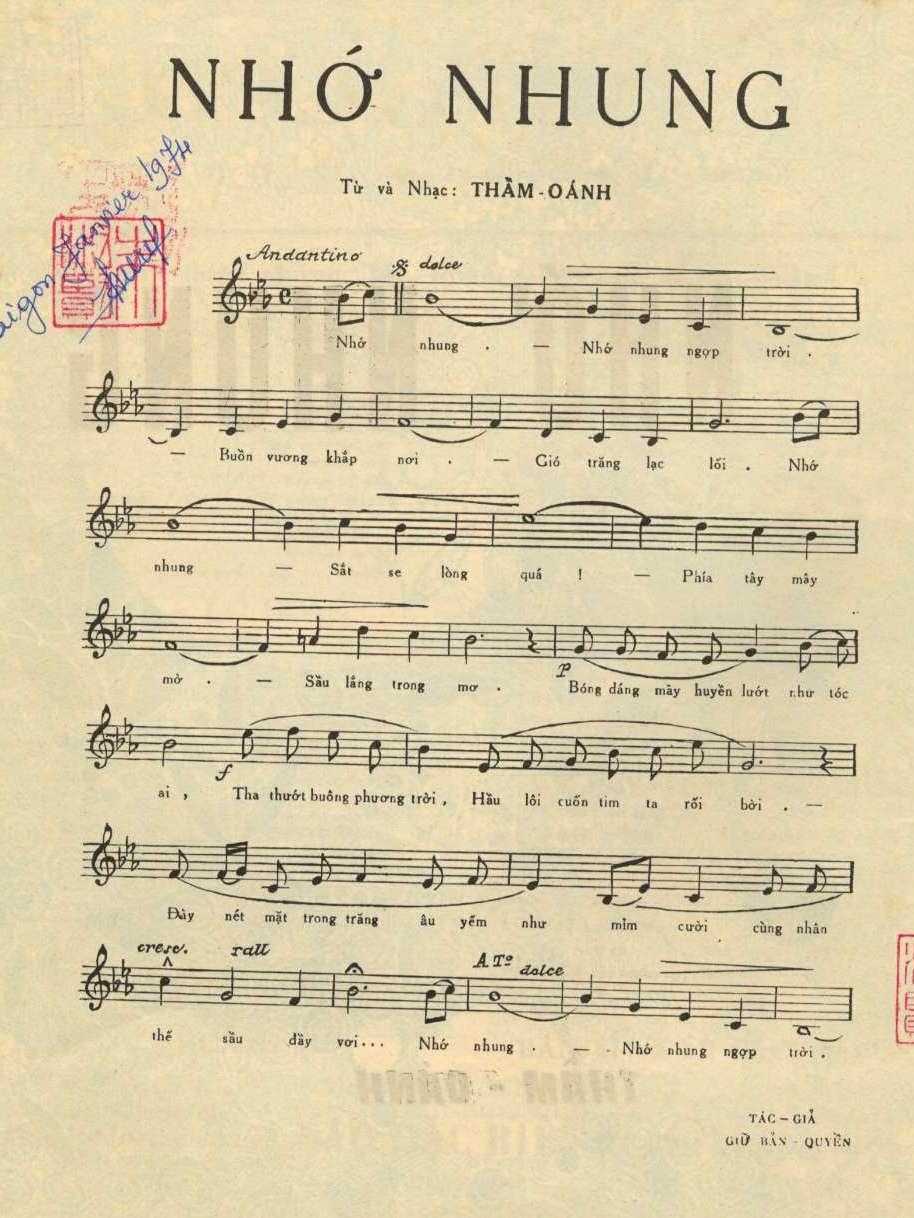 Sheet nhạc Nhớ nhung - Trang 2