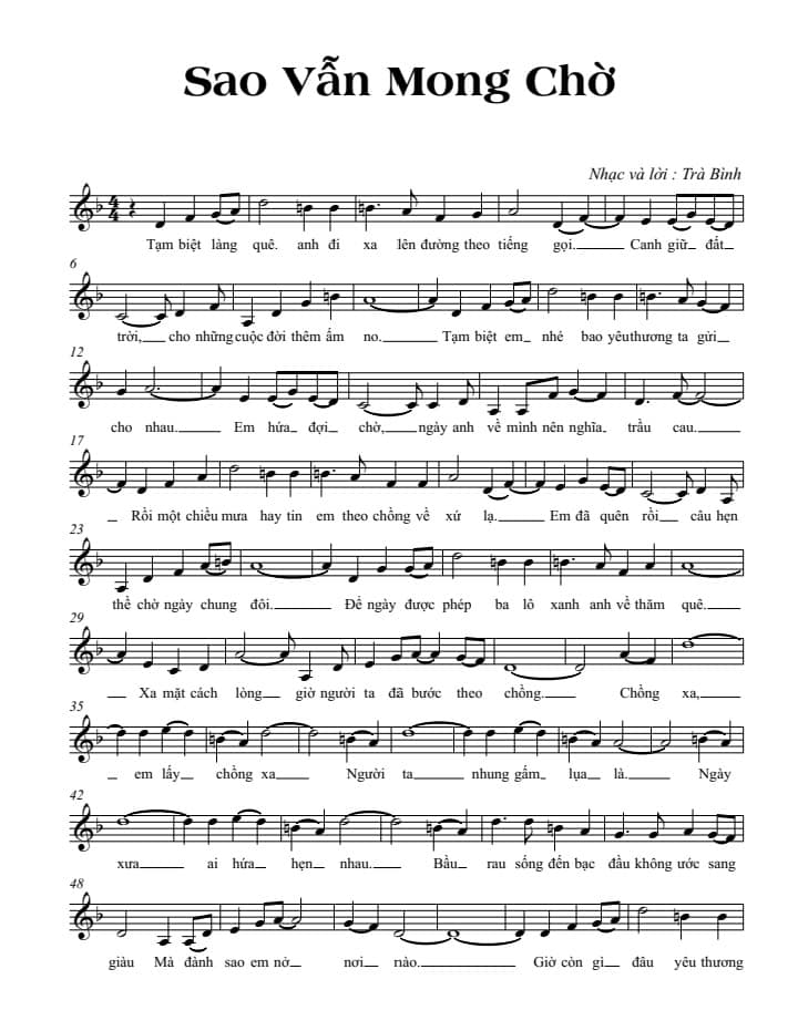 Sheet nhạc Sao vẫn mong chờ - Trang 1