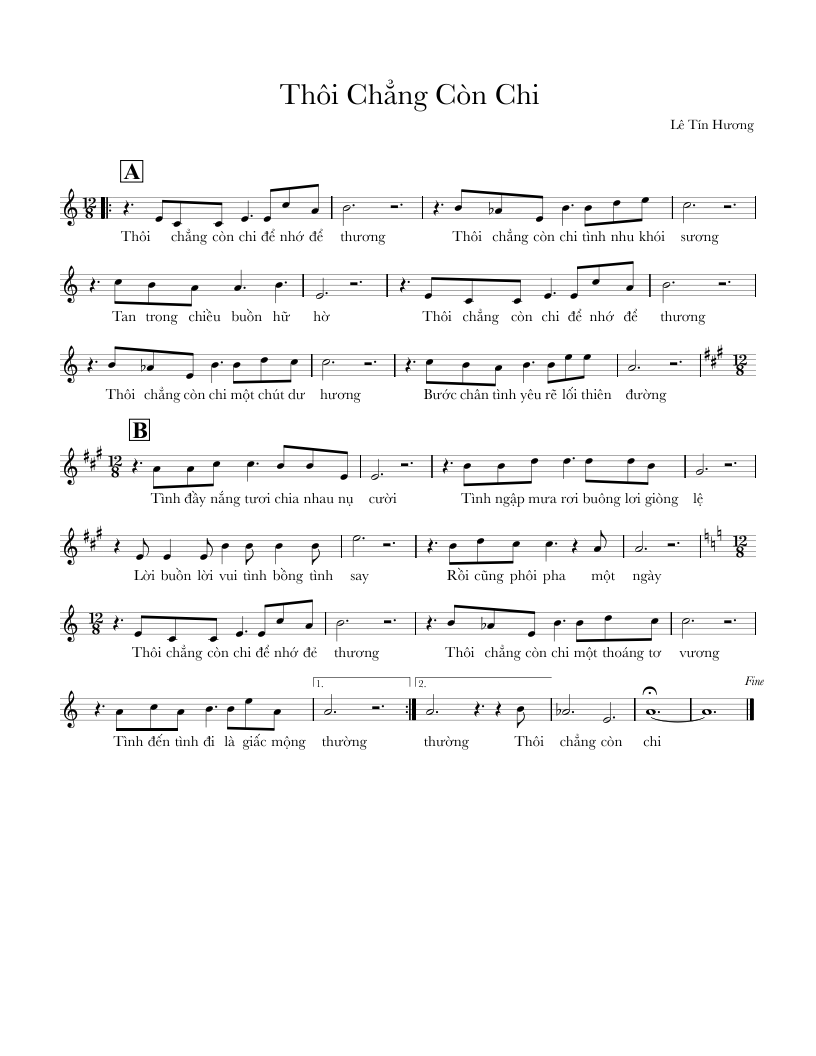 Sheet nhạc Thôi chẳng còn chi - Trang 1