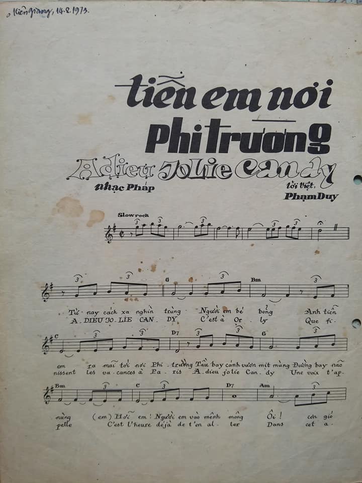 Sheet nhạc Tiễn em nơi phi trường (Adieu jolie candy) - Trang 2