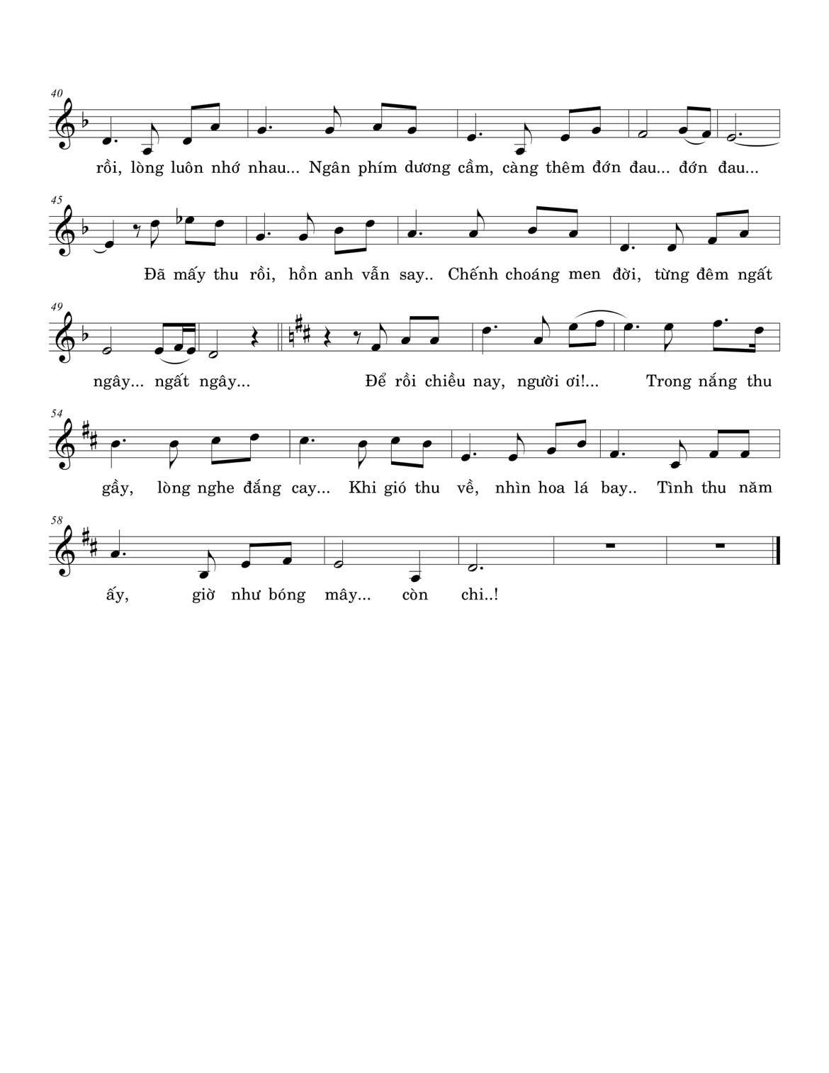 Sheet nhạc Tình thu năm ấy - Trang 2