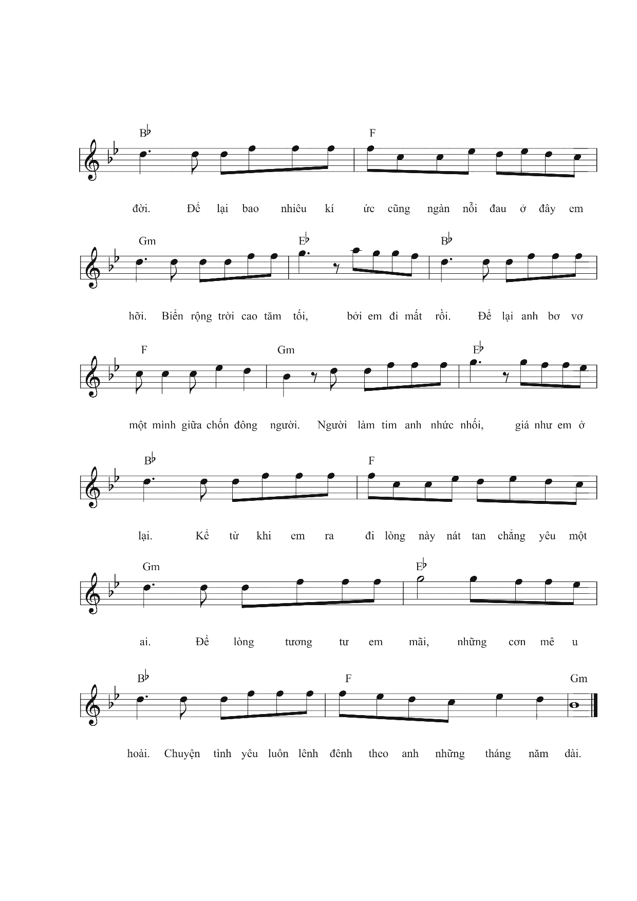 Sheet nhạc Tình sầu thiên thu muôn lối - Trang 2