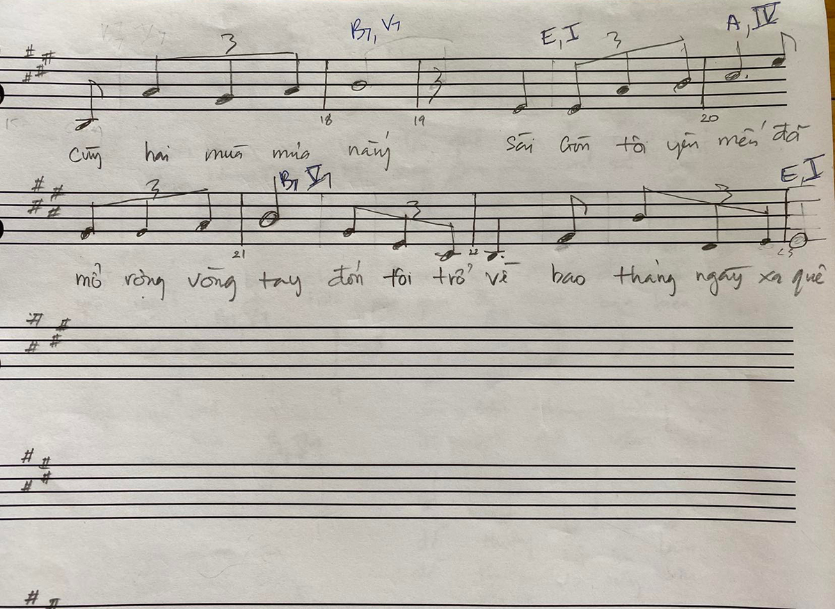 Sheet nhạc Trở về Sài Gòn - Trang 2