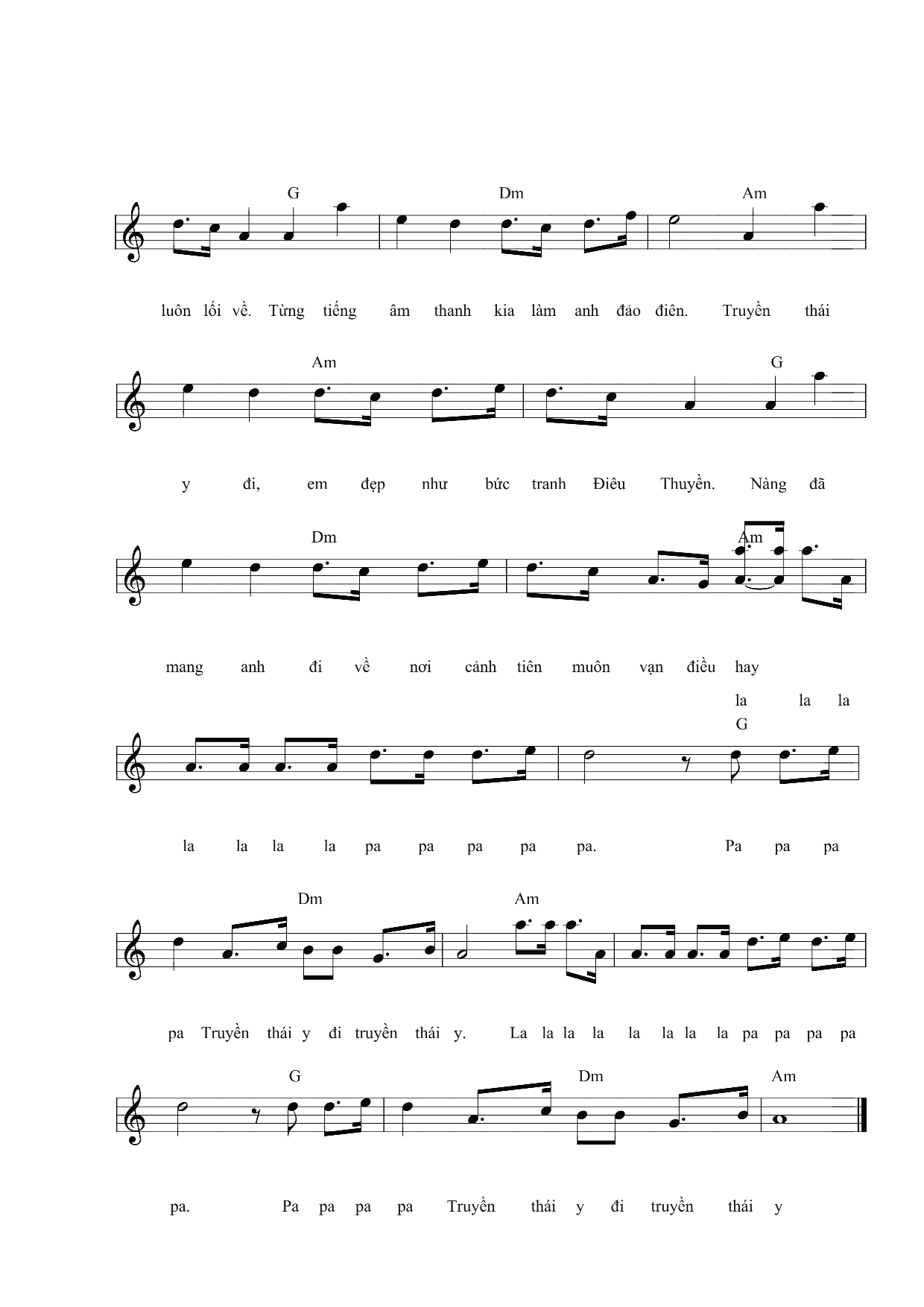 Sheet nhạc Truyền thái y - Trang 2